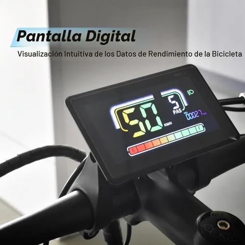 Vista 3 de Pantalla Ebike, protocolo UART No. 2, pantalla LCD colorida para bicicleta eléctrica 24V, 36V, 48V, 60V, con puerto de carga USB, pantalla de panel