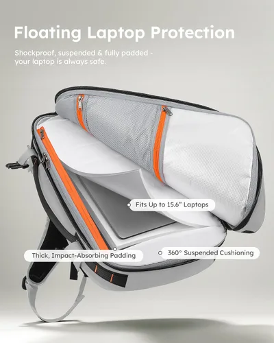 Vista 3 de Tolaccea - Mochila de viaje, aprobada para vuelos TSA, equipaje de mano para negocios, mochila resistente para computadora de gran tamaño, duradera