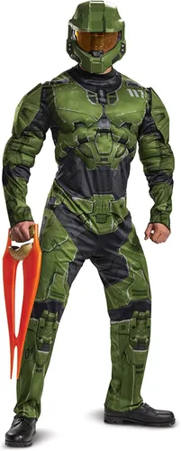 Vista 2 de Halo Master Chief - Disfraz oficial de Halo Infinite para adulto, mono y casco