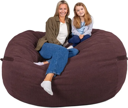 Vista 52 de Big Joe Fuf Silla Puf de Espuma de 5 Pies de Tamaño Extra Grande con Funda Extraíble para Niños, Adolescentes, Adultos, Onyx Lenox, Poliéster Tejido