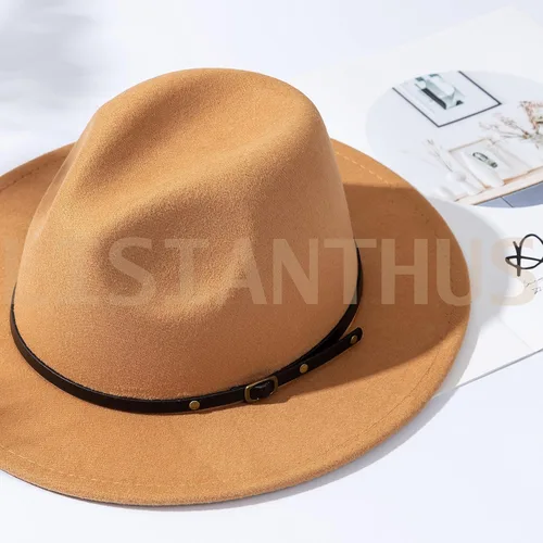 Vista 45 de Lisianthus - Sombrero con cinta con hebilla de ajuste, para mujer, modelo Fedora