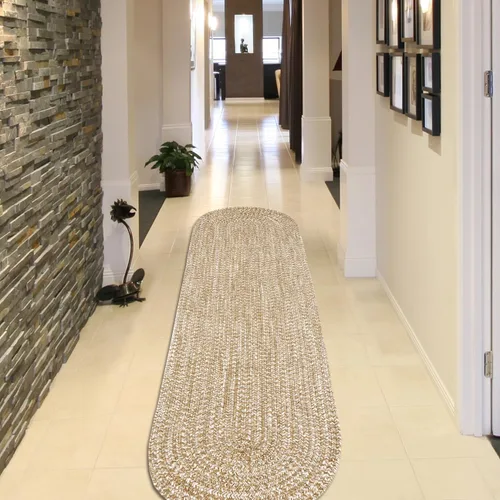 Vista 56 de BNM - Alfombra ovalada bohemia para interiores y exteriores con patrón trenzado sólido, perfecta para patio trasero, patio, oficina, sala de estar