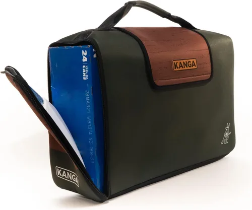 Vista 7 de Kanga Kanga Kase Mate - Bolsa térmica aislada - Bolsa térmica suave - Enfriador de bebidas para latas de cerveza y seltzer - Aislamiento y Woody
