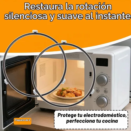 Vista 6 de Paquete de 2 anillos de soporte para tocadiscos de microondas de 9.5 pulgadas Se adapta a bandeja de vidrio de 12.75 pulgadas, reemplaza