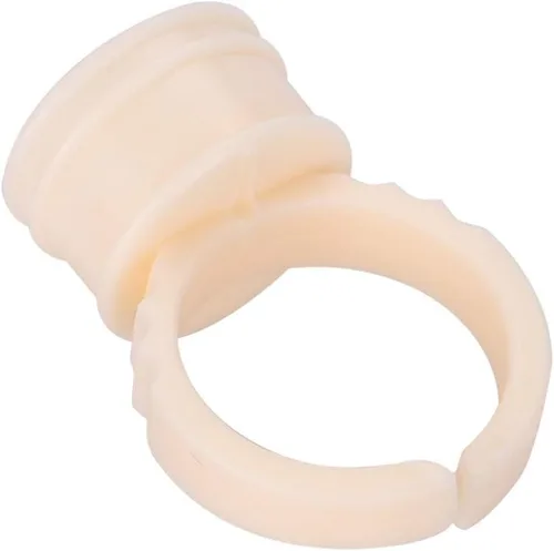 Vista 8 de 100 piezas de anillo de tatuaje de cejas de silicona microblading pigmento dedo pegamento titular para maquillaje de pestañas, herramientas