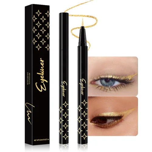 Vista 10 de evpct Delineador de ojos líquido cromático dúo, con purpurina de bronceador rosa, destello metálico brillante, sombra de ojos en lápiz, cambio