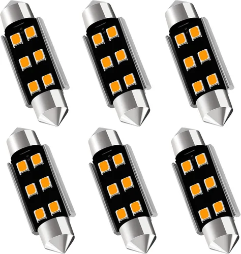 Vista 24 de AUXLIGHT 6614 6641 6612F 6615 F30-WHP TS-14V1CP Bombillas LED de 29 mm de 1.14” Festoon para luz interior de ámbar amarillo, súper brillantes