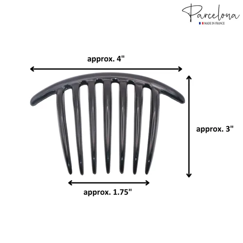 Vista 6 de Parcelona French Twist - Juego de 2 peines de celuloide de 4 pulgadas (4.0 in), flexibles, duraderos, antideslizantes, accesorios para el cabello