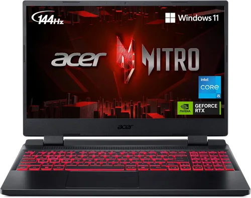 Acer Nitro 5 AN515-58-525P Laptop para juegos | Intel Core i5-12500H | GPU NVIDIA GeForce RTX 3050 Laptop | Pantalla IPS FHD de 15.6 pulgadas 144Hz