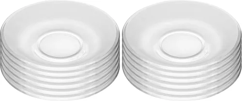 Vista 8 de WHJY 6 platos de vidrio transparente, juego de platos de vidrio de 5 pulgadas, pequeños platos de postre platos de té a granel