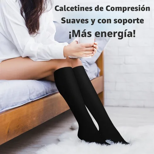 Vista 5 de COOLOVER 4 Pairs Compression Socks for Women & Men Circulation 15-20mmHg -Best Support for Nursing, Athletic, Cycling, Flight