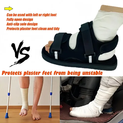 Vista 3 de Yodilala Zapato médico de yeso abierto, zapatos de recuperación postoperatoria, zapatos de yeso cubre botas médicas adecuadas para esguinces