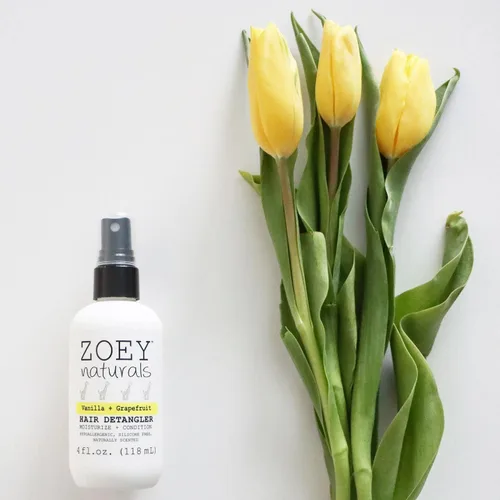 Vista 8 de Zoey Naturals - Spray desenredante de cabello de vainilla y pomelo para niños, hidrata el cuero cabelludo y combate los enredos y el cabello seco