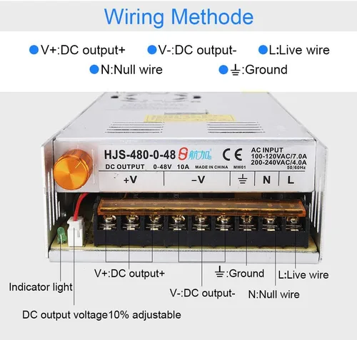 Vista 4 de Convertidor de voltaje de corriente CC ajustable AC 110V-220V a DC 0-48V 10A Módulo Fuente de alimentación conmutada Pantalla digital Regulador
