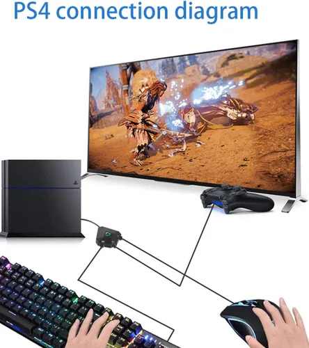 Vista 6 de Dobe TNS-19077 NS-Switch Adaptador de teclado y mouse para Nintendo SwitchPS4PS3Xbox ONE360 Host Series Conversor conexión original de guía de mango