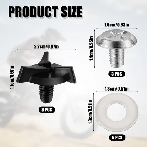 Vista 2 de NQEUEPN - 8 tornillos para casco de motocicleta, tornillos para visera de casco with 8pcs Rubber Washers Motorcycle Helmet Accessories