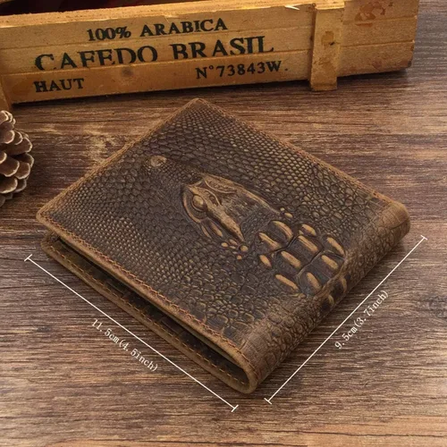 Vista 2 de HRS Carteras de cuero genuino para hombre Crocodiile Crocodiile