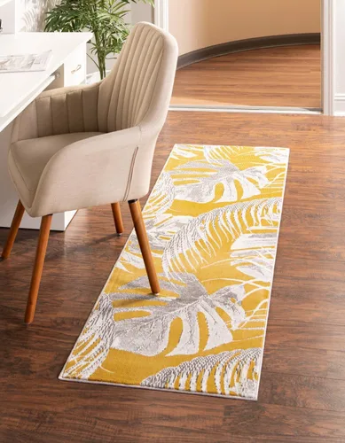 Vista 21 de Unique Loom Blossom Collection - Alfombra rectangular de 2 x 3 pies, color marfil y azul