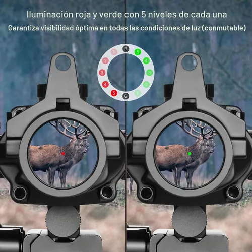 Vista 3 de AOMEKIE Alcance táctico compacto 1x30 con retícula iluminada dual para montaje en riel Picatinny de 0.787 in