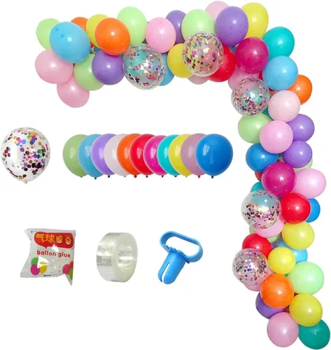 Vista 8 de Kit de guirnalda de globos de 125 piezas azul verde macarrón y globos azul metálico plateado para decoración de fiestas de cumpleaños, jubilación