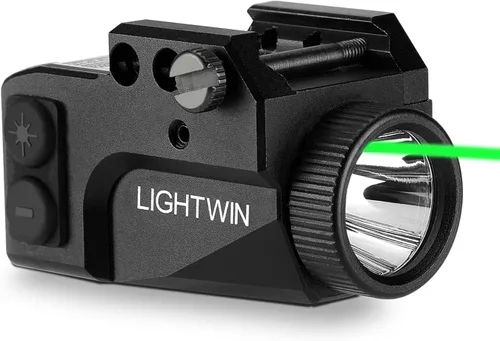 Vista 7 de 600 Lumens Pistol Light, Green Laser Light Combo for Picatinny Rail Mounted, Tactical Flashlight with Green Beam for Pistol, Strobe&Steady for