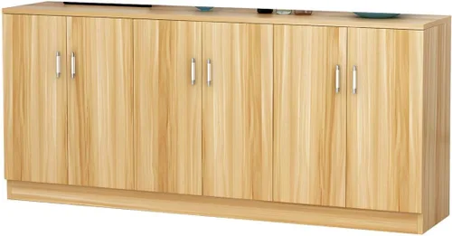 Vista 13 de Modernos estantes ajustables para servidor, armario de madera con puertas, armario de pared de cocina, almacenamiento, comedor, microondas, balcón