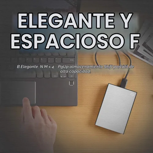 Vista 2 de Unidad de disco duro externo Seagate One Touch de 2 TB con puerto USB 3.0 para PC, laptop y Mac, con 1 año de suscripción a MylioCreate y 4 meses