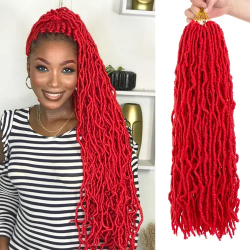 Vista 25 de Leeven Nuevas Trenzas de Ganchillo de Cabello con Locs Falsos Suaves de 24 Pulgadas de Largo Locs de Diosa Desgastados 6 Paquetes Negro Natural