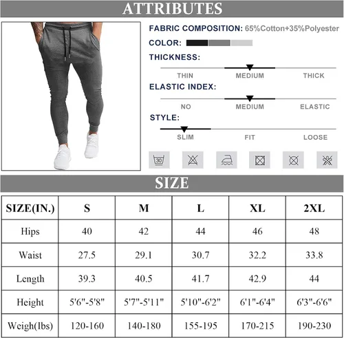 Vista 6 de BUXKR - Pantalones deportivos ajustados con bolsillos profundos para hombre, para gimnasio, correr y fisioculturismo