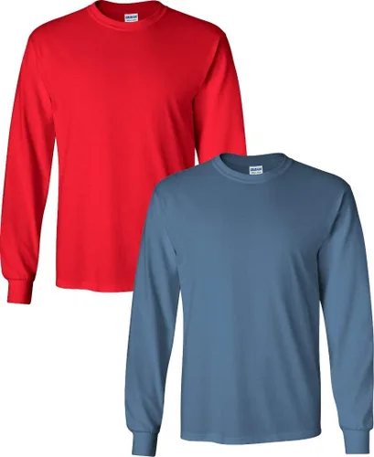Vista 41 de Gildan Camiseta de manga larga de algodón ultra para adulto, estilo G2400, paquete múltiple Militar + ceniza.