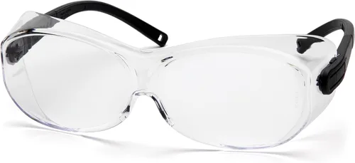 Vista 2 de Pyramex OTS XL - Gafas de seguridad con patillas negras, lentes transparentes