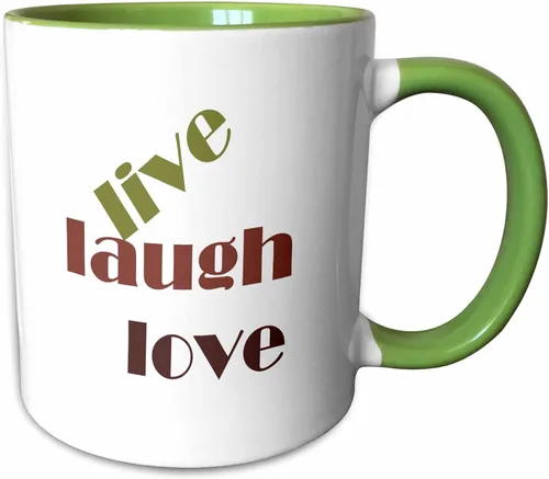 Vista 11 de 3dRose Live Laugh Love - Taza de dos tonos, 11 onzas, color negro