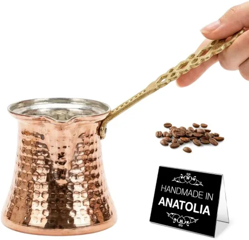 Vista 16 de Cafetera turca Hakan Hervidor de agua para estufa, cafetera, calentador de mantequilla, chocolate y leche Calentamiento uniforme y rápido