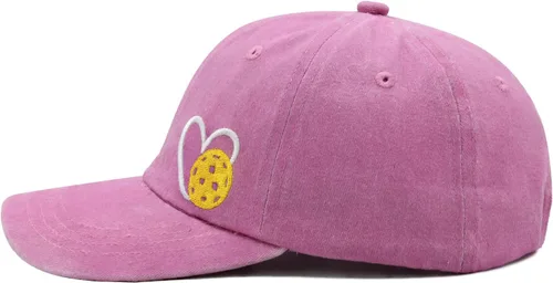 Vista 5 de Sombrero de pickleball para mujeres y hombres, gorra de béisbol ajustable con corazón bordado