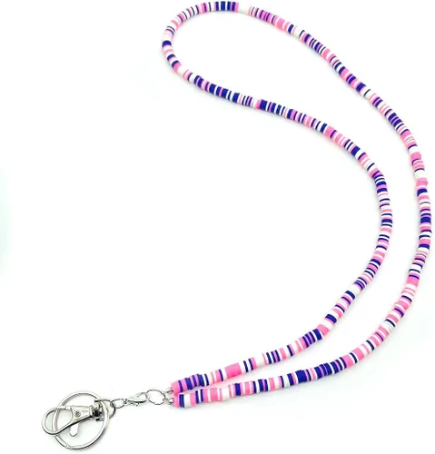 Vista 11 de Cordón para profesor con cuentas estilo bohemio, lindo arco iris, para el cuello, para tarjetas de crucero, tarjetas de identificación y llaves