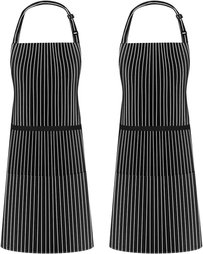 Vista 25 de Syntus Delantal ajustable con 2 bolsillos, delantales de cocina para mujeres, hombres, chef