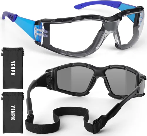Vista 9 de 2 Pack Anti Fog Foam Lined Safety Glasses with Strap and Bag