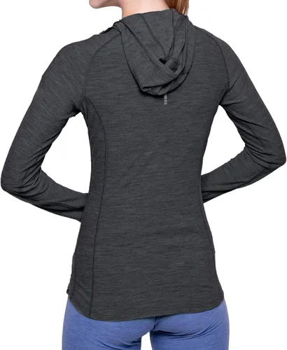 Vista 2 de MERIWOOL Sudadera con capucha para mujer, ligera, de lana merina, manga larga, térmica