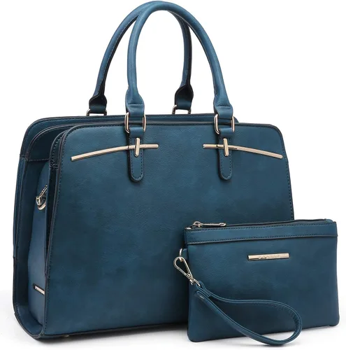 Vista 17 de Dasein - Juego de bolso y monedero para mujer, set de 2 piezas con 3 compartimentos, bolso con asa superior y correa para el hombro
