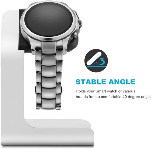 Vista 2 de Tranesca Soporte de reloj de aluminio para relojes inteligentes de múltiples marcas, compatible con Michael Kors, Fossil Gen 6 Hybird/Gen 6/Gen
