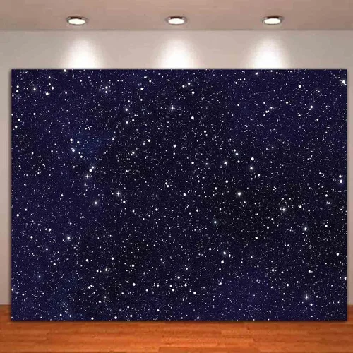 Vista 2 de HQM Telones de fondo de fotografía estrellada del universo del espacio del cielo nocturno para niños, niños o niñas, decoración de fiesta
