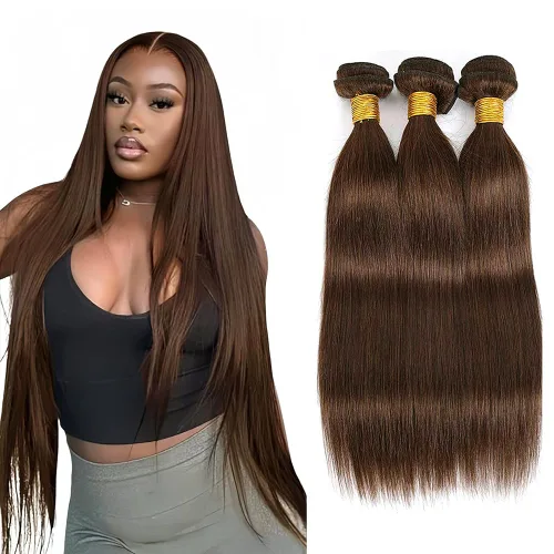 Vista 22 de Color 30 paquetes de cabello humano marrón onda del cuerpo paquetes 8 10 12 pulgadas brasileño virgen Remy extensiones de cabello humano doble trama