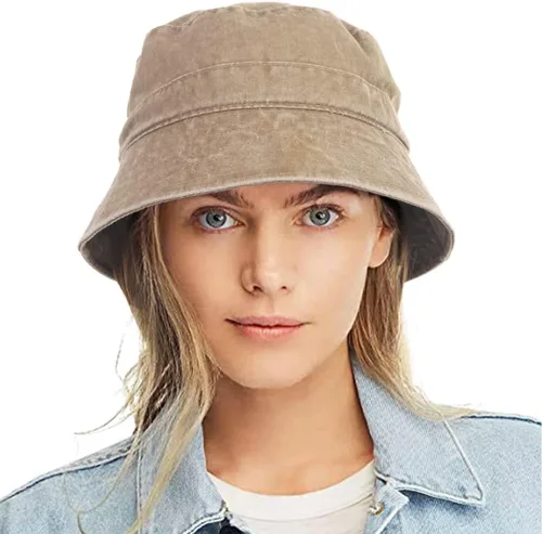 Vista 19 de Sombrero de pescador de algodón lavado de lona para mujer, estilo pescador, verano, playa, sol