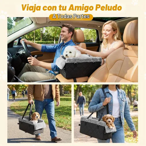 Vista 7 de VavoPaw Asiento de coche para perros pequeños y gatos de menos de 12 libras Negro