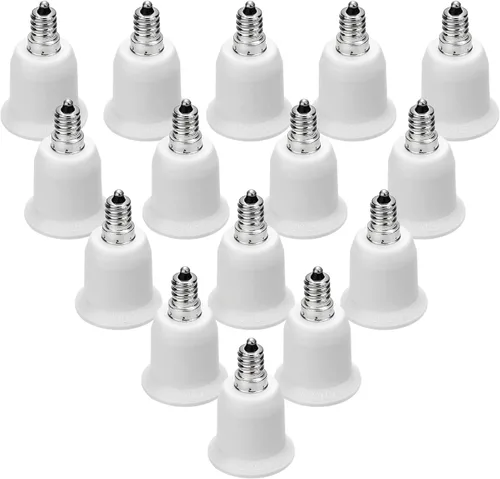 Vista 8 de JACKYLED Paquete de 2 adaptadores E12 a E26, enchufe de luz E12 a base mediana, adaptador conversor de enchufe de luz E26 E27, adaptador de enchufe