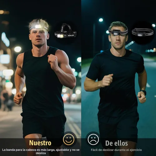 Vista 6 de ATDOALL Faro LED recargable, lámparas de cabeza ligeras para acampar