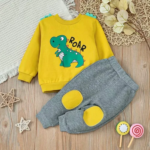 Vista 2 de Conjunto de 2 piezas de ropa para bebé niño pequeño para otoño e invierno