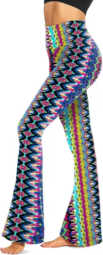 Vista 136 de TNNZEET Leggings acampanados negros para mujer, pantalones de yoga cruzados con bolsillos, corte de bota, leggings acampanados