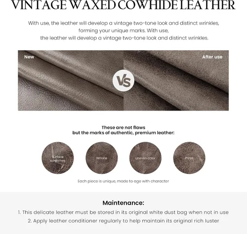 Vista 4 de befen Bolso de mano vintage de cuero genuino para mujer, bolso de mano con asa superior, bolso de cuero grande, bandolera de hombro