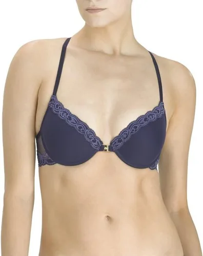 Vista 4 de Natori sostén con diseño, cierre al frente y parte trasera en forma de T para mujer Cafe